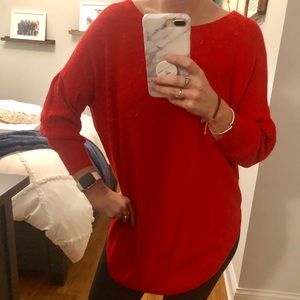 Express Red Circle Hem Sweater - LIKE NEW